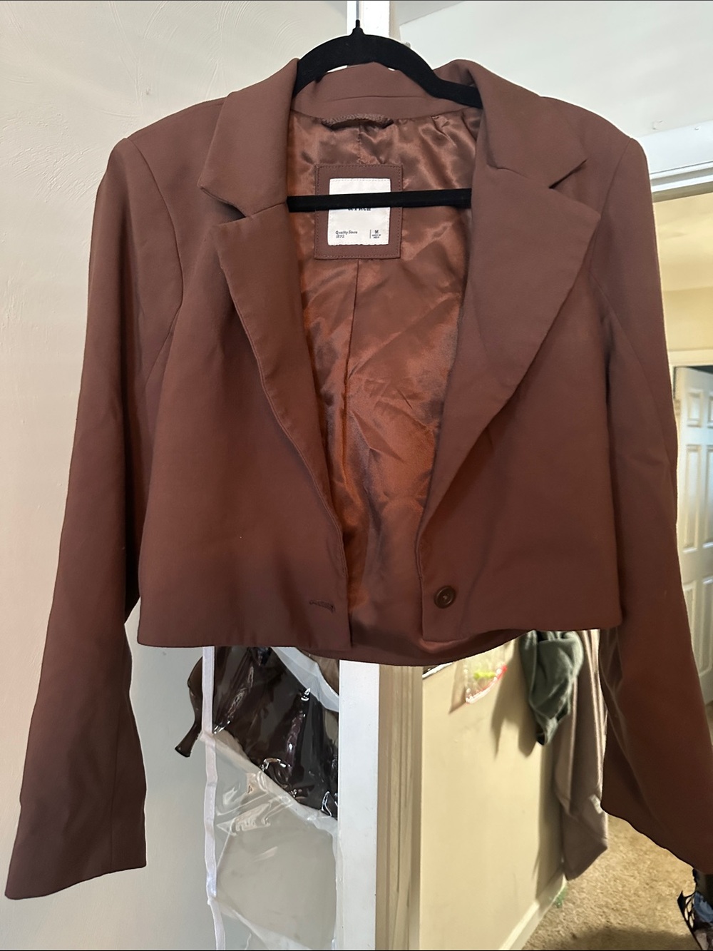 Abercrombie & Fitch Cropped Brown Blazer Jacket